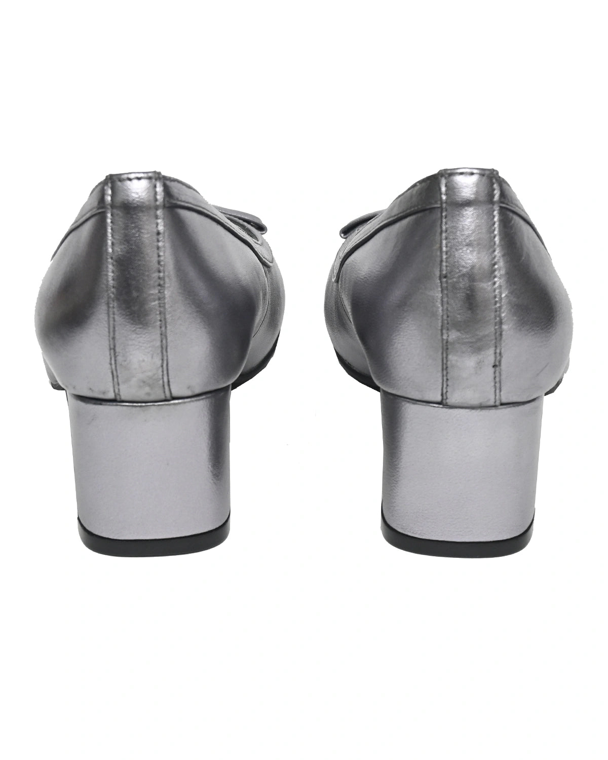 Lyra – Pewter Metallic Block Heel Pump