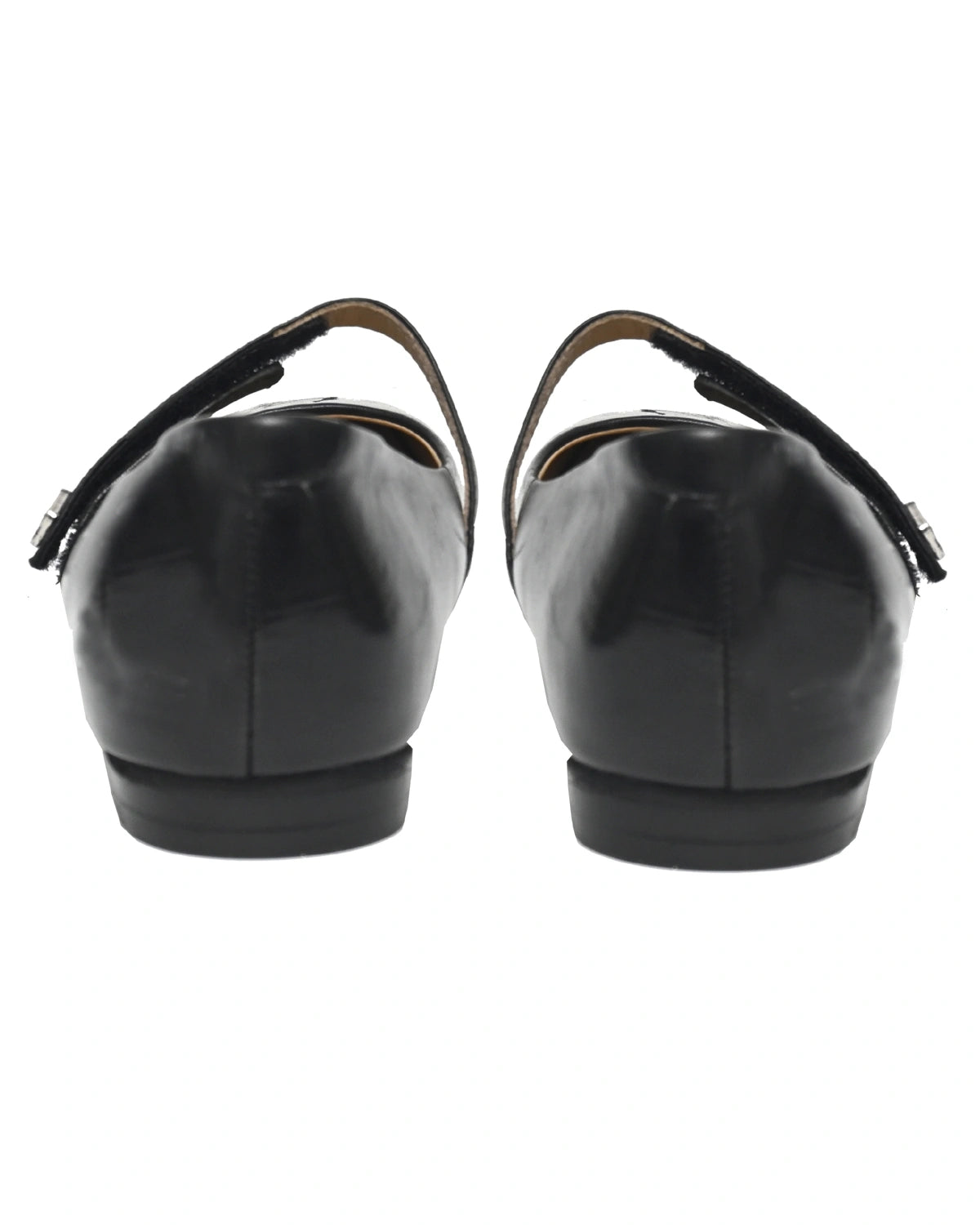 Capella – Black Leather Square-Toe Mary Jane Flat
