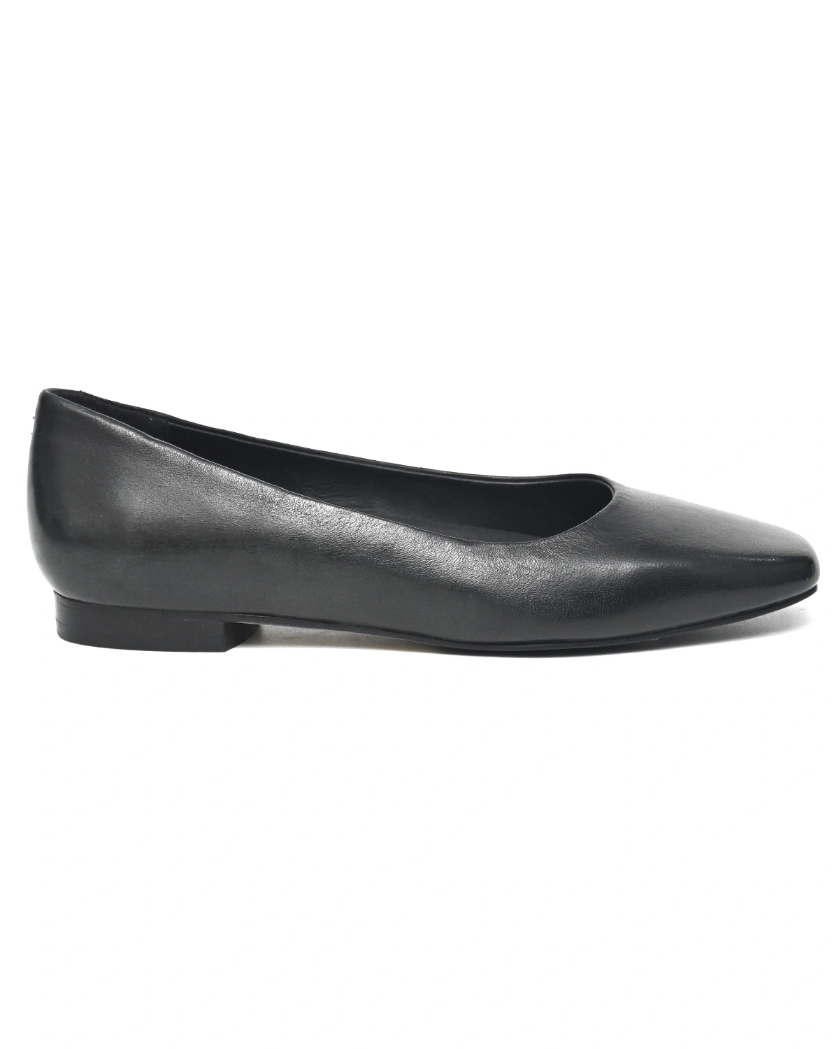 Altair – Black Leather Square-Toe Ballet Flat