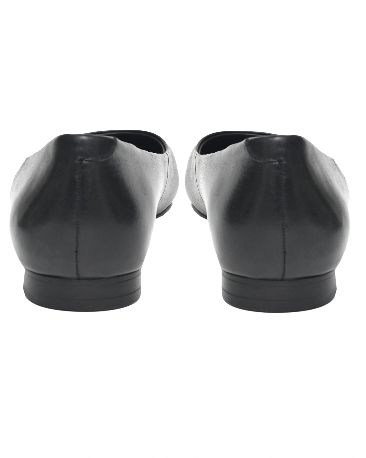 Altair – Black Leather Square-Toe Ballet Flat