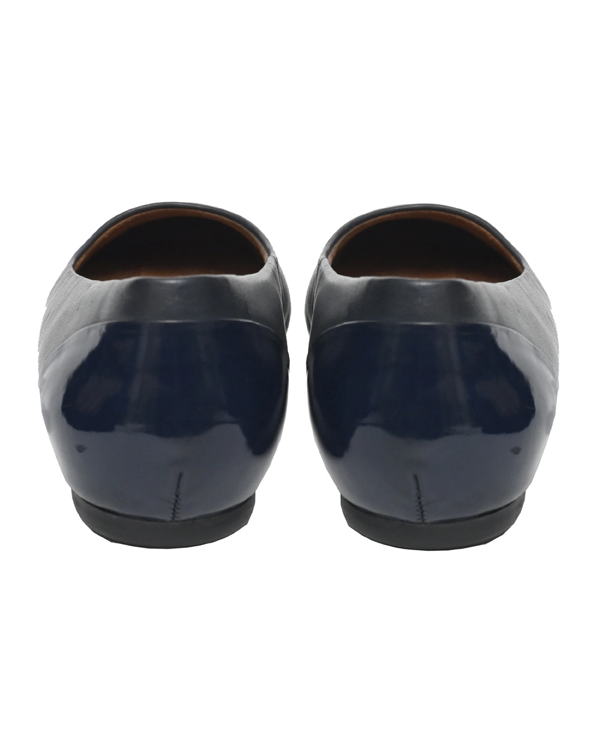 Mira – Navy Leather Cap-Toe Ballet Flat