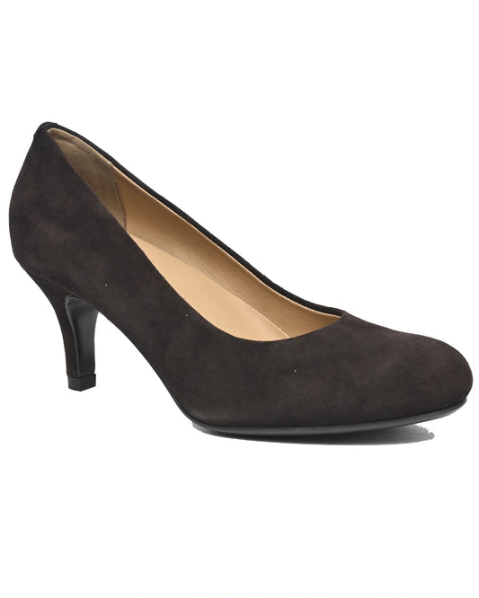Deneb – Espresso Suede Kitten Heel Pump