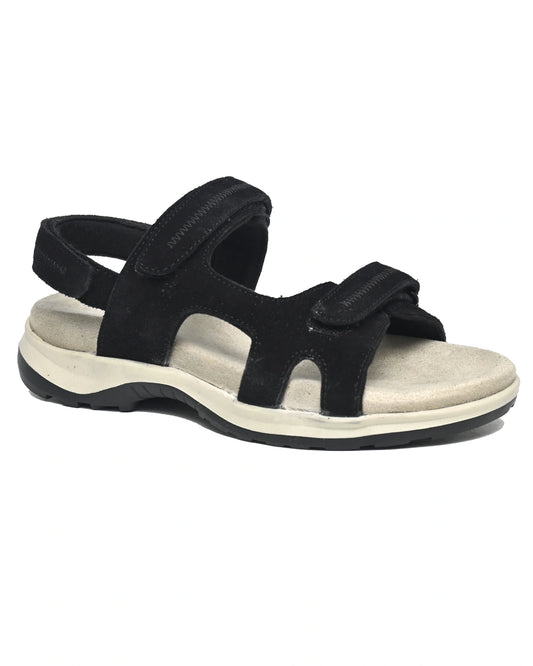 Meridian – Black Suede Comfort Sandal