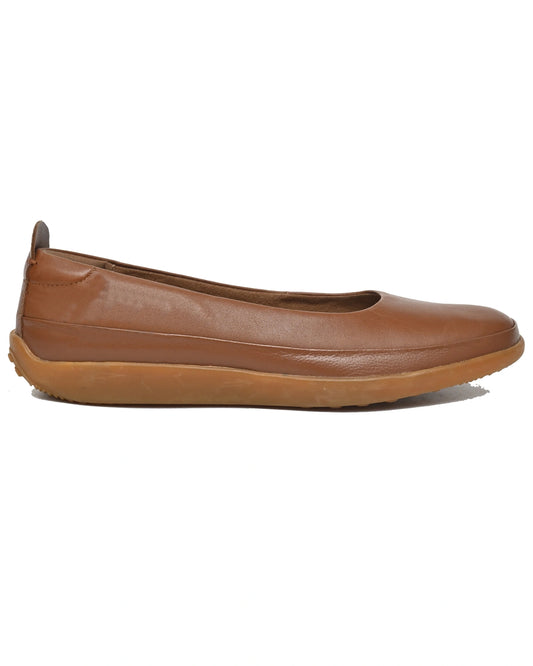 Luna – Tan Leather Slip-On Ballet Flat