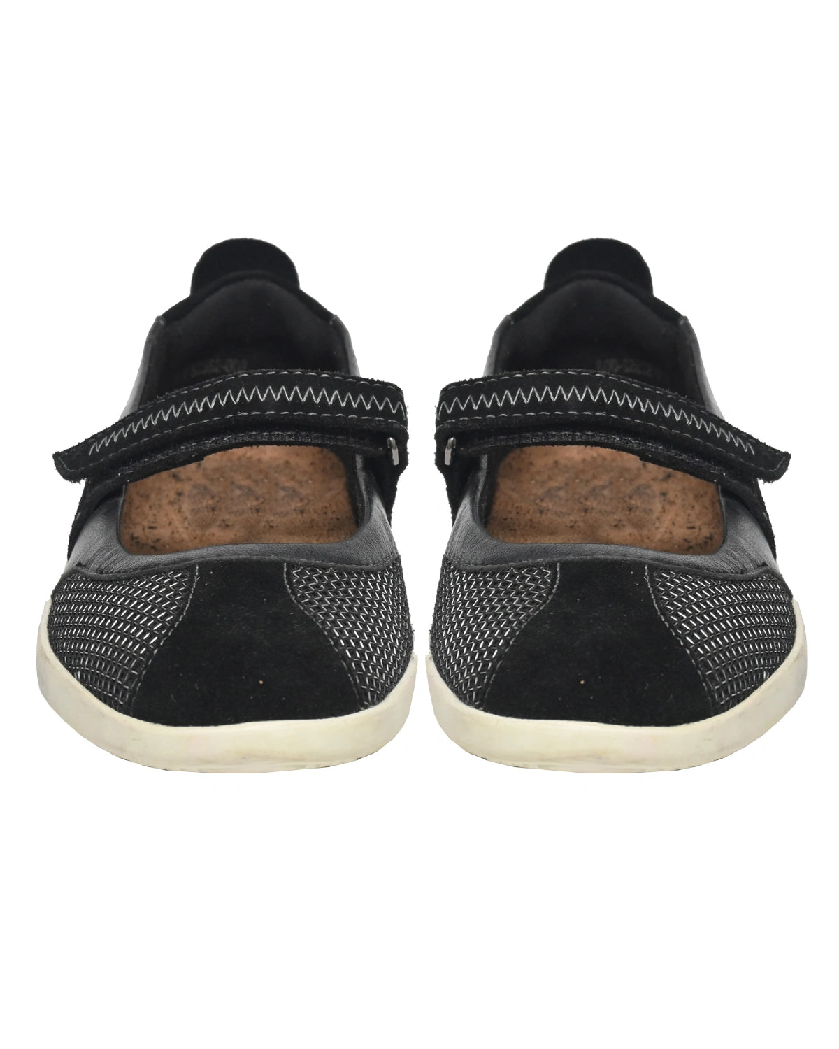 Vega – Black Suede Textured Mary Jane Flat