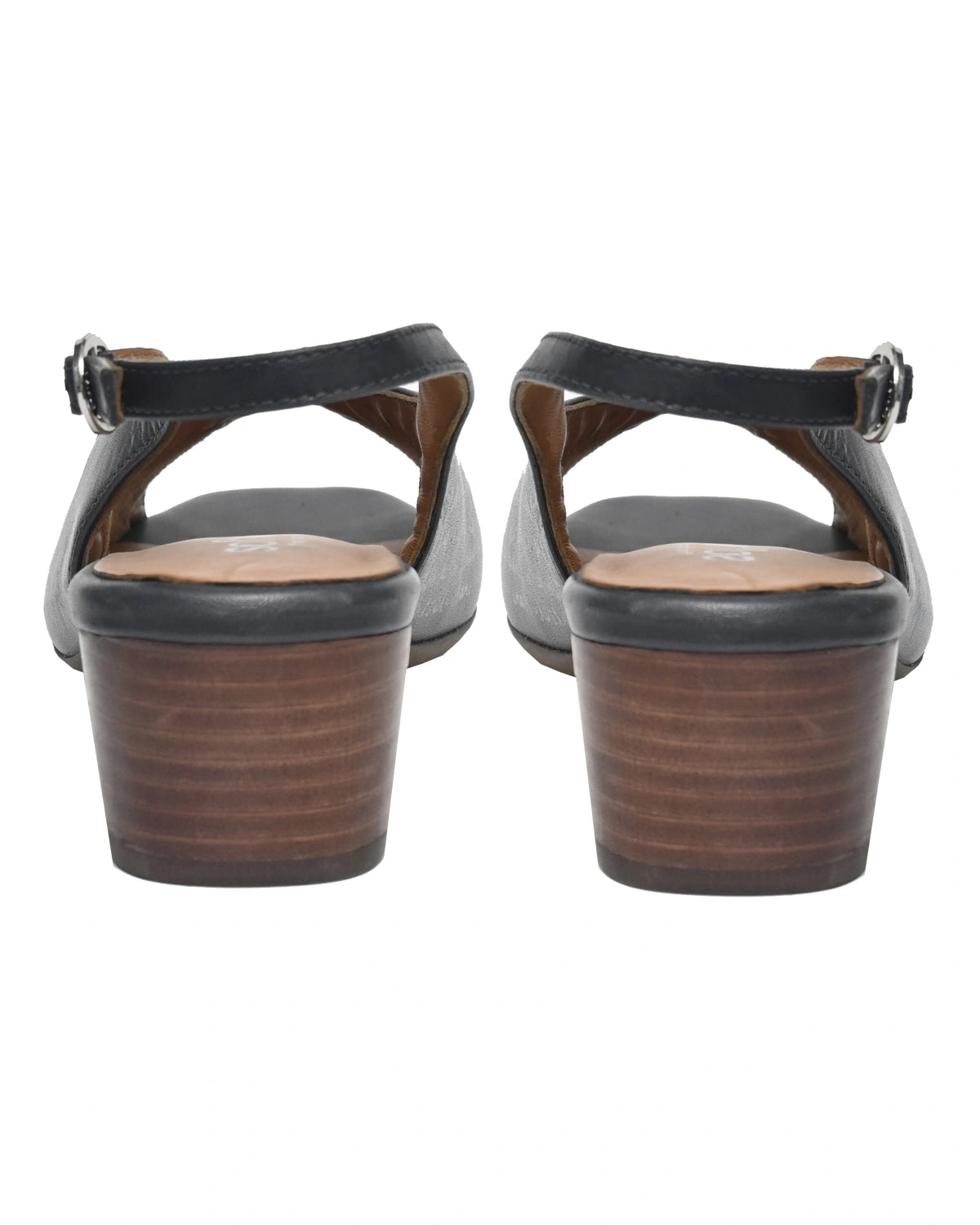 Vesper – Slate Leather Peep-Toe Slingback Sandal